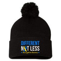 Different Not Less World Down Syndrome Awareness Day Ribbon Pom Pom 12in Knit Beanie