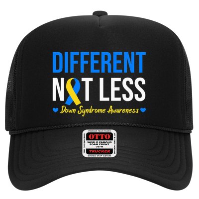 Different Not Less World Down Syndrome Awareness Day Ribbon Trucker Hat