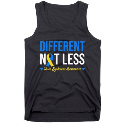 Different Not Less World Down Syndrome Awareness Day Ribbon Tank Top