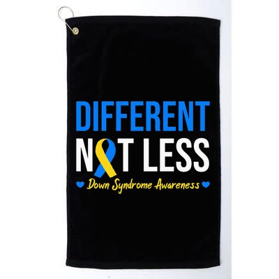 Different Not Less World Down Syndrome Awareness Day Ribbon Golf Towel