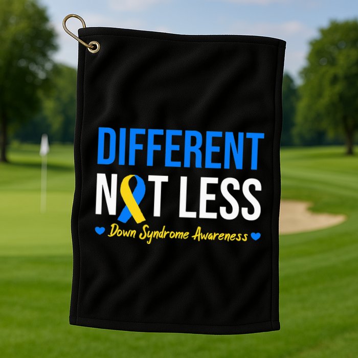 Different Not Less World Down Syndrome Awareness Day Ribbon Golf Towel