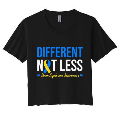 Different Not Less World Down Syndrome Awareness Day Ribbon Crop Top