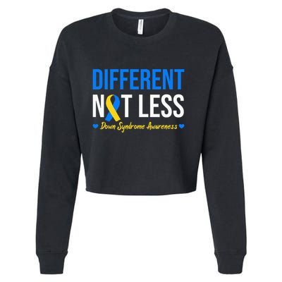 Different Not Less World Down Syndrome Awareness Day Ribbon Cropped Pullover Crew