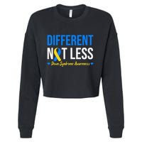 Different Not Less World Down Syndrome Awareness Day Ribbon Cropped Pullover Crew