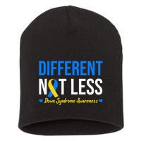 Different Not Less World Down Syndrome Awareness Day Ribbon Short Acrylic Beanie