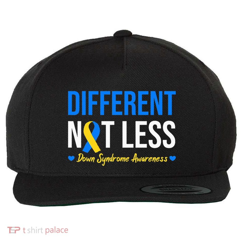 Different Not Less World Down Syndrome Awareness Day Ribbon Wool Snapback Cap