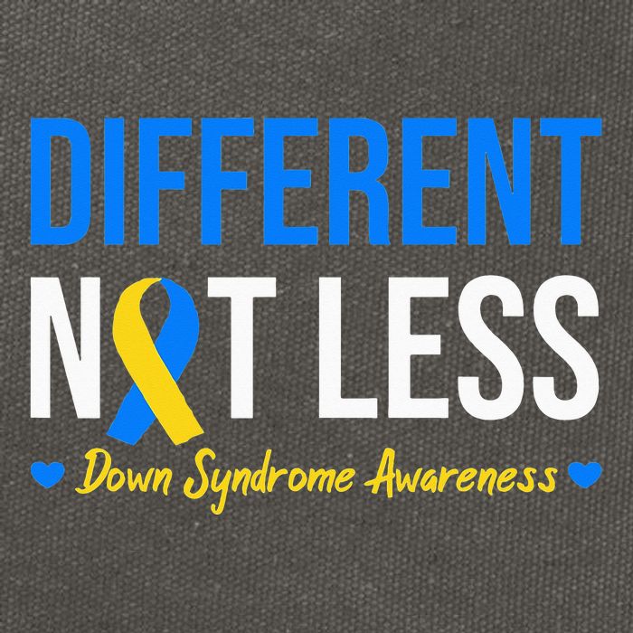 Different Not Less World Down Syndrome Awareness Day Ribbon Cotton Canvas Backpack