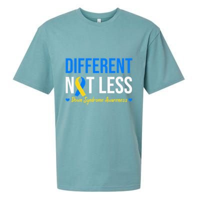 Different Not Less World Down Syndrome Awareness Day Ribbon Sueded Cloud Jersey T-Shirt