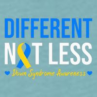 Different Not Less World Down Syndrome Awareness Day Ribbon Sueded Cloud Jersey T-Shirt