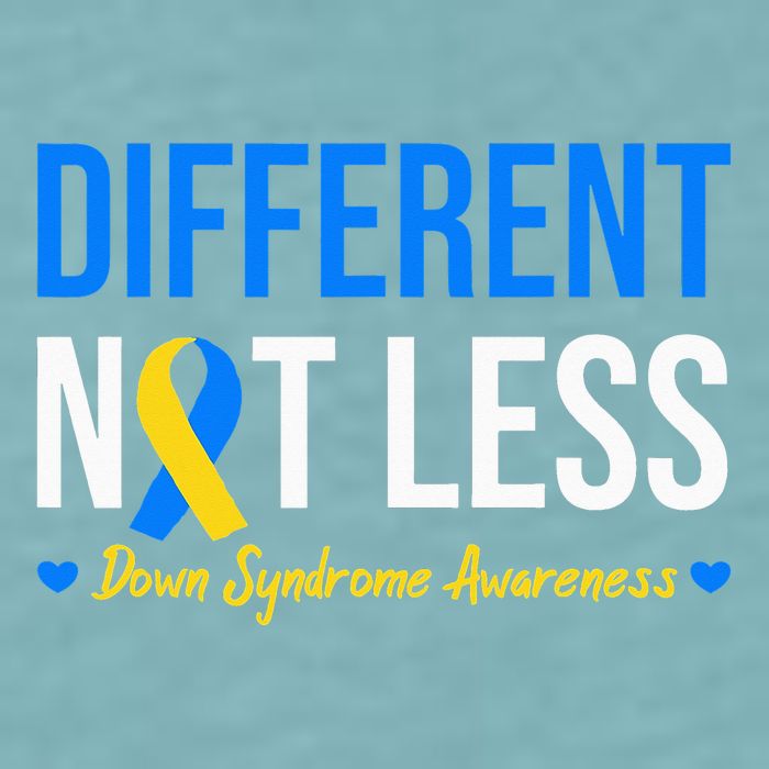 Different Not Less World Down Syndrome Awareness Day Ribbon Sueded Cloud Jersey T-Shirt