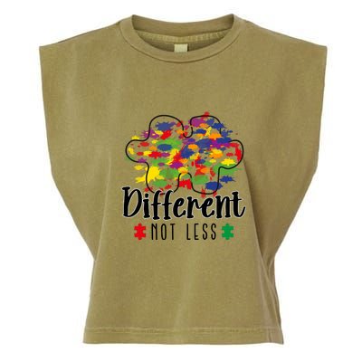 Different Not Less Puzzle Autism Awareness Month Gift Garment-Dyed Women's Muscle Tee