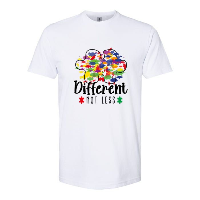 Different Not Less Puzzle Autism Awareness Month Gift Softstyle® CVC T-Shirt