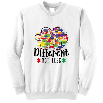 Different Not Less Puzzle Autism Awareness Month Gift Sweatshirt