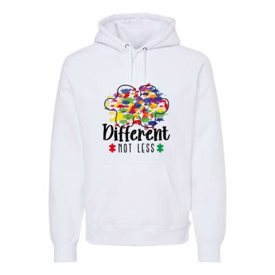 Different Not Less Puzzle Autism Awareness Month Gift Premium Hoodie