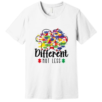 Different Not Less Puzzle Autism Awareness Month Gift Premium T-Shirt