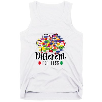 Different Not Less Puzzle Autism Awareness Month Gift Tank Top