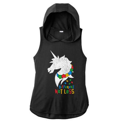 Different Not Less Autistic Autism Awareness Unicorn Gift Ladies PosiCharge Tri-Blend Wicking Draft Hoodie Tank