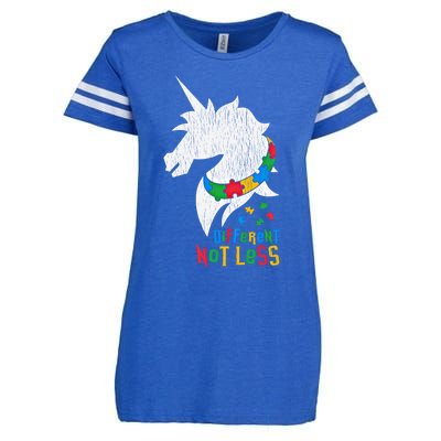 Different Not Less Autistic Autism Awareness Unicorn Gift Enza Ladies Jersey Football T-Shirt