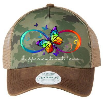 Different Not Less Autism Awareness Neurodiversity Butterfly Legacy Tie Dye Trucker Hat