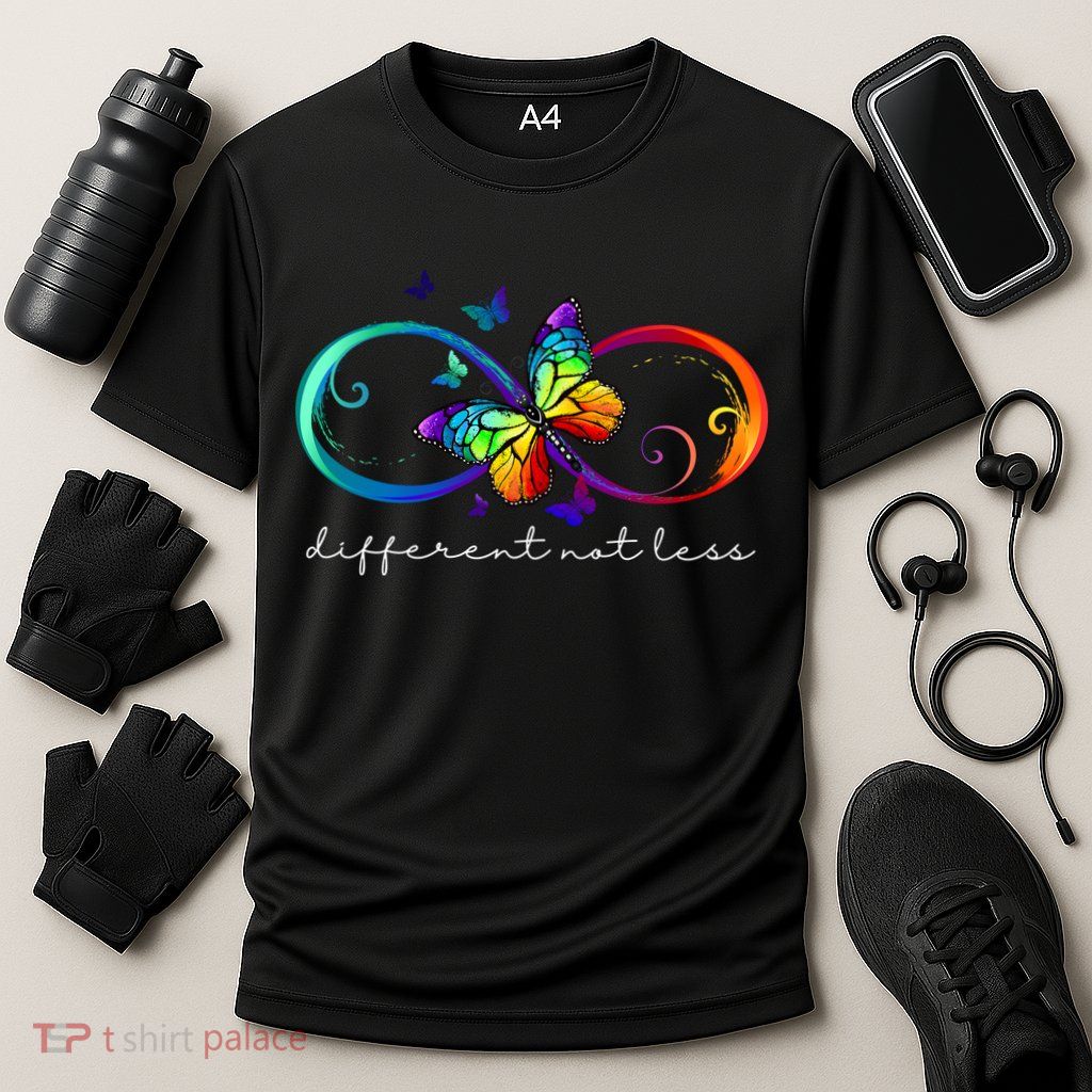 Different Not Less Autism Awareness Neurodiversity Butterfly Cooling Performance Crew T-Shirt
