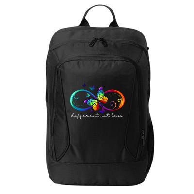 Different Not Less Autism Awareness Neurodiversity Butterfly City Backpack