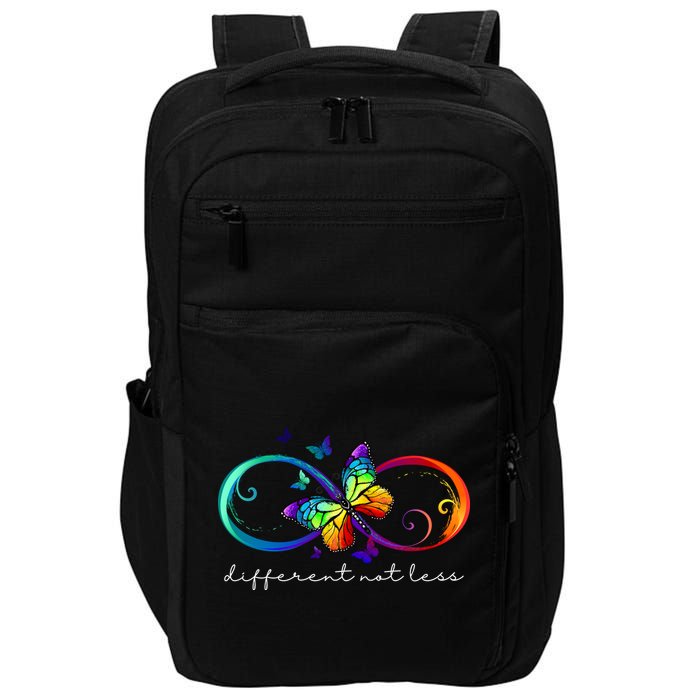 Different Not Less Autism Awareness Neurodiversity Butterfly Impact Tech Backpack
