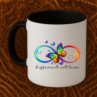 Different Not Less Autism Awareness Neurodiversity Butterfly Mug