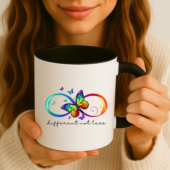 Different Not Less Autism Awareness Neurodiversity Butterfly Mug
