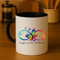 Different Not Less Autism Awareness Neurodiversity Butterfly Mug