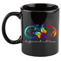 Different Not Less Autism Awareness Neurodiversity Butterfly 11oz C Handle Ceramic Mug