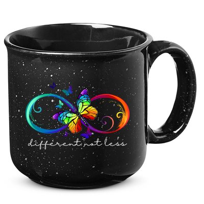 Different Not Less Autism Awareness Neurodiversity Butterfly 15oz Campfire Ceramic Mug
