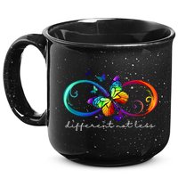 Different Not Less Autism Awareness Neurodiversity Butterfly 15oz Campfire Ceramic Mug