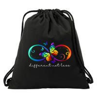 Different Not Less Autism Awareness Neurodiversity Butterfly Drawstring Bag