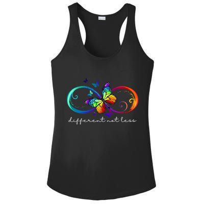 Different Not Less Autism Awareness Neurodiversity Butterfly Ladies PosiCharge Competitor Racerback Tank