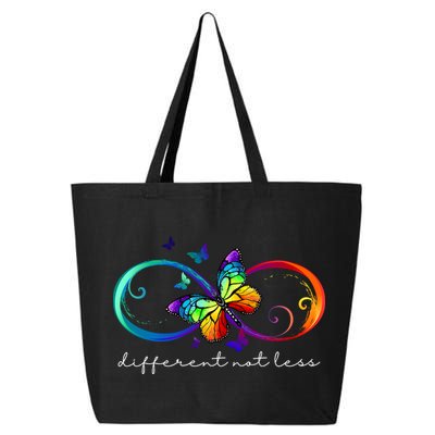 Different Not Less Autism Awareness Neurodiversity Butterfly 25L Jumbo Tote
