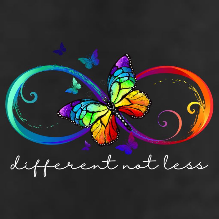 Different Not Less Autism Awareness Neurodiversity Butterfly 25L Jumbo Tote
