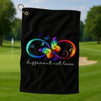 Different Not Less Autism Awareness Neurodiversity Butterfly Golf Towel