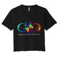 Different Not Less Autism Awareness Neurodiversity Butterfly Crop Top