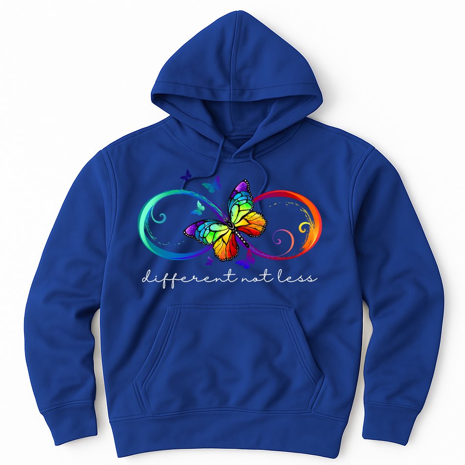 Different Not Less Autism Awareness Neurodiversity Butterfly Hoodie