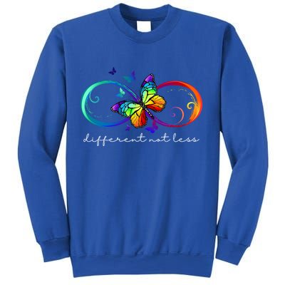 Different Not Less Autism Awareness Neurodiversity Butterfly Sweatshirt