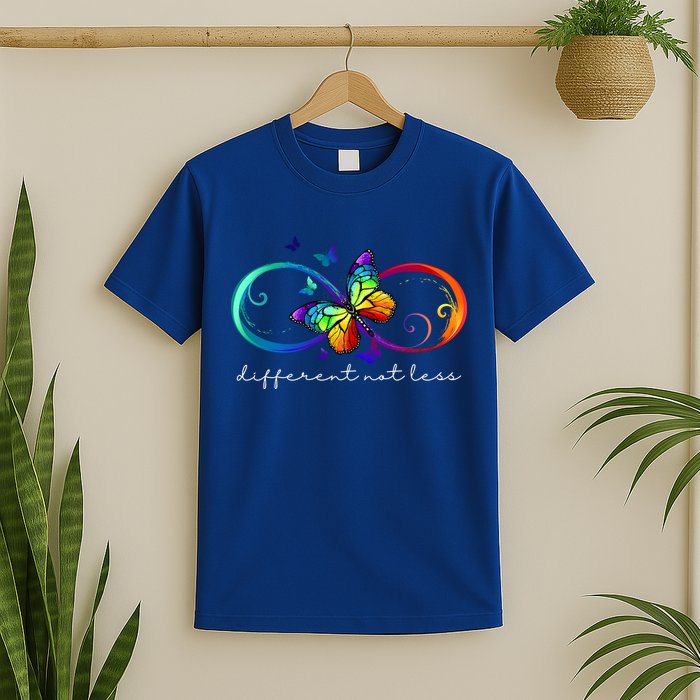 Different Not Less Autism Awareness Neurodiversity Butterfly T-Shirt