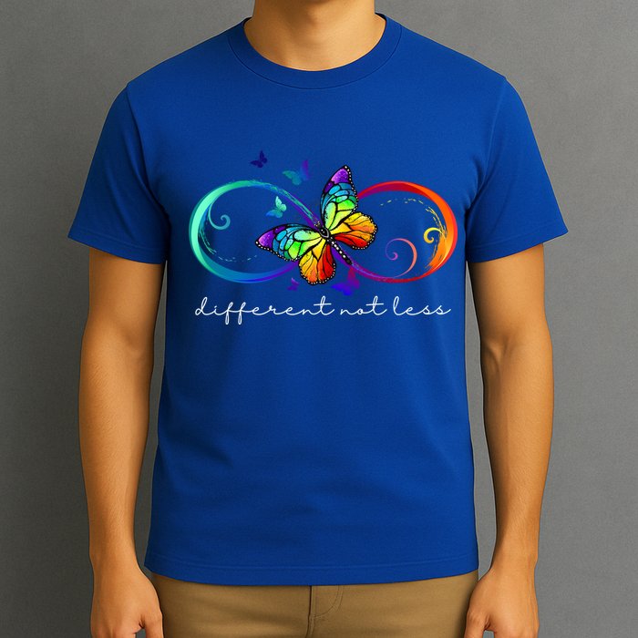 Different Not Less Autism Awareness Neurodiversity Butterfly T-Shirt