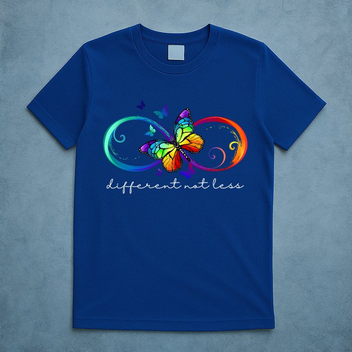 Different Not Less Autism Awareness Neurodiversity Butterfly T-Shirt