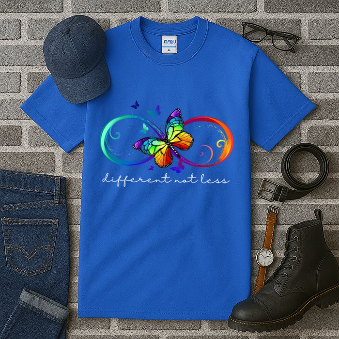 Different Not Less Autism Awareness Neurodiversity Butterfly Tall T-Shirt