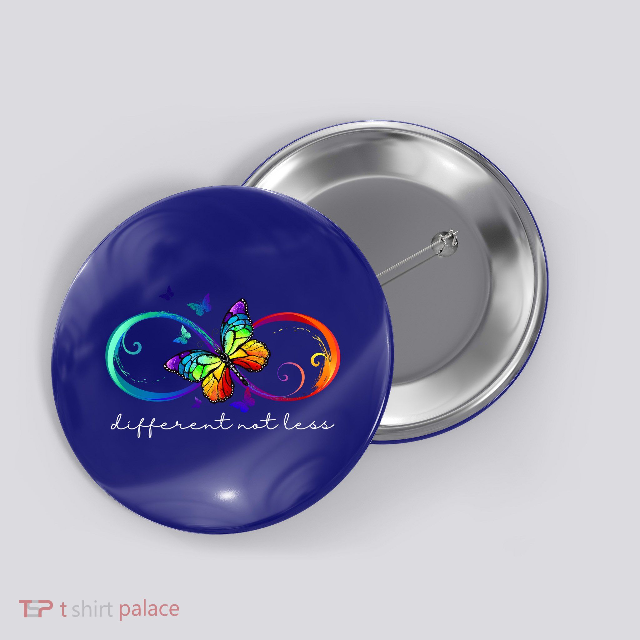 Different Not Less Autism Awareness Neurodiversity Butterfly Button