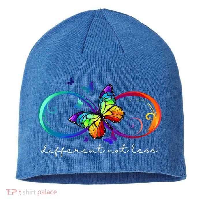 Different Not Less Autism Awareness Neurodiversity Butterfly Sustainable Beanie