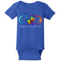 Different Not Less Autism Awareness Neurodiversity Butterfly Baby Bodysuit