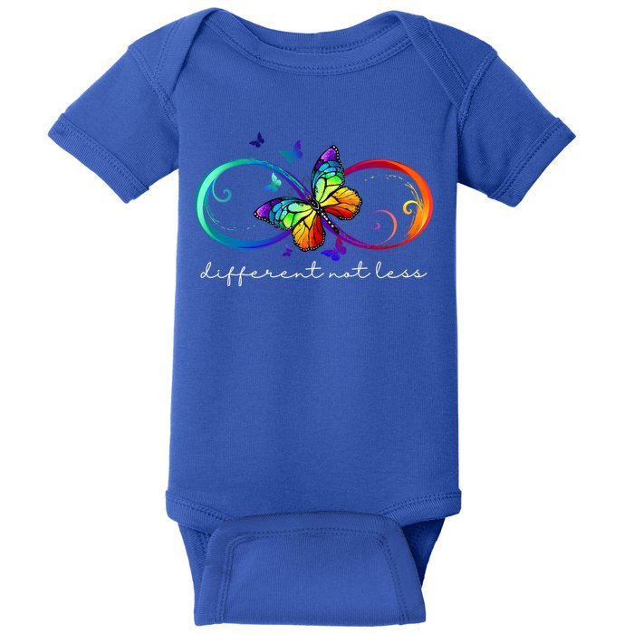 Different Not Less Autism Awareness Neurodiversity Butterfly Baby Bodysuit