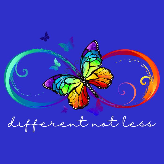 Different Not Less Autism Awareness Neurodiversity Butterfly Baby Bodysuit