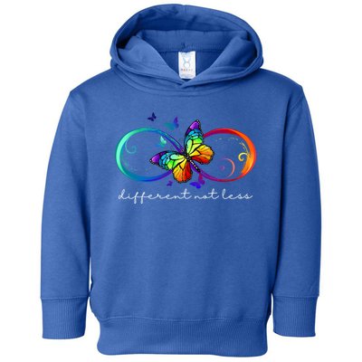 Different Not Less Autism Awareness Neurodiversity Butterfly Toddler Hoodie
